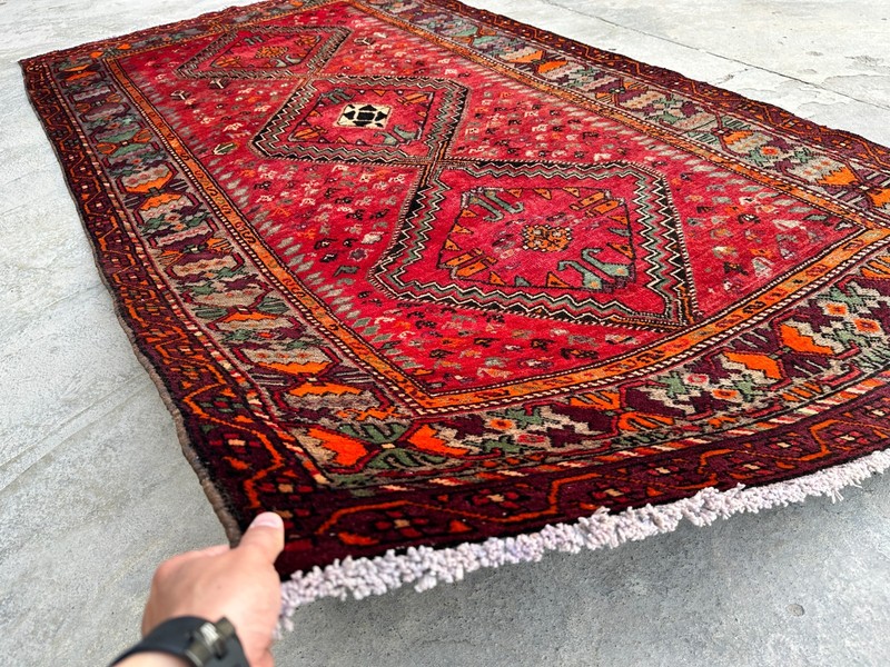 Semi Antique Caucasian Tribal Rug 5x9 Star Kazak Style Wool Living Room Runner gallery