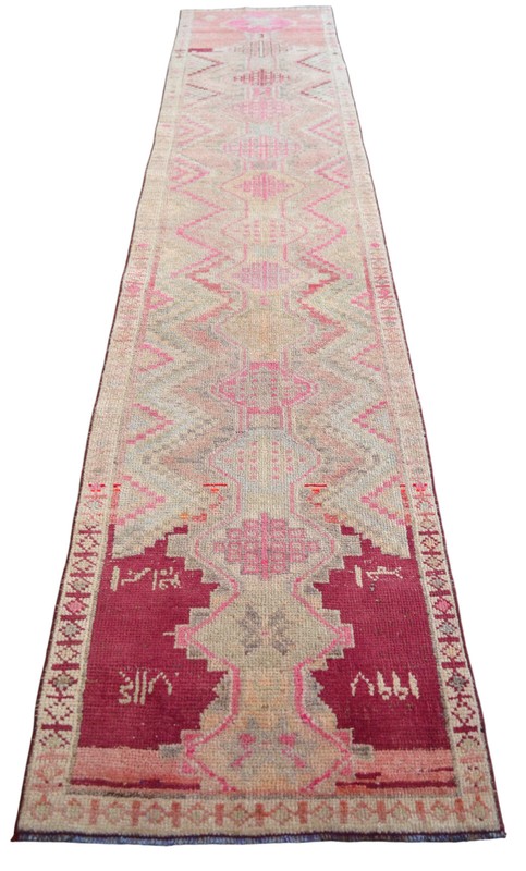 3x13 ft Runner Turkish Rug HandMade Long Hallway Rug Kitchen Decor Rug 30"x152" gallery