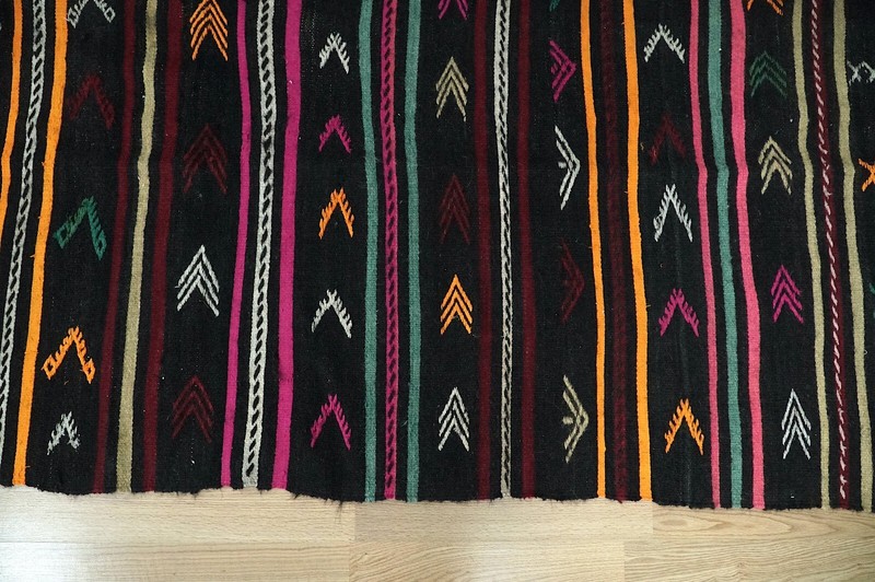 Wool Handmade Kilim Runner, Boho Colorful Turkish Runner, 4.07x10.66 ft. H-2766 gallery