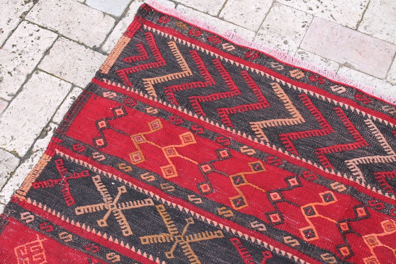 Turkish Kilim Rug 47''x52'' Hand Woven Sivas Cicim Kilim 120x133cm Vintage Rug gallery