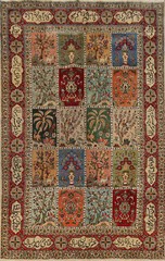 Vintage Garden Design Tebriz Dining Room Rug Wool Hand-made Carpet 6×10