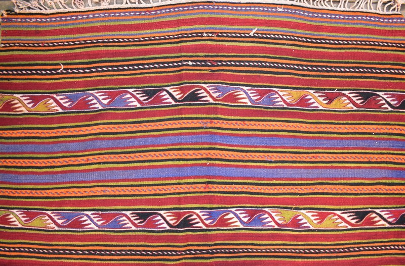 Turkish Kilim Rug 5'x12' Handwoven Sivas Vintage Natural Wool Kilim 153x370cm gallery