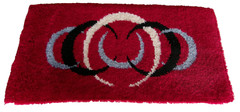 Original Vintage 1960s Mid Century Modern Abstract Tufted Danish Style Rug 42×21