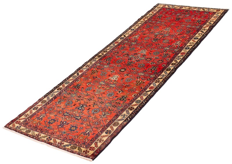 3'3" x 9'10" Vintage Hand-knotted Runner Rug Traditional Oriental Wool Carpet gallery