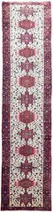 3×16 Antique Traditional Handmade Runner Rug Ivory Wool 79cm x 491cm c.1930