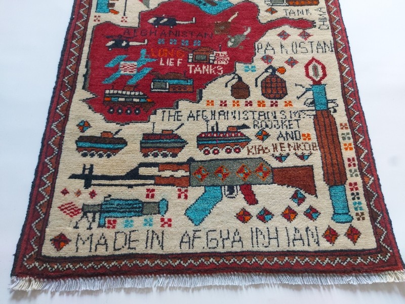 78x59 CM TRADITIONAL AFGHAN WAR RUG TRIBAL ART RUG Mini rug Handicrafts #85 gallery