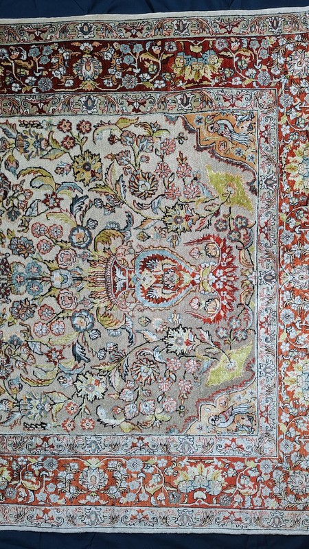 Prayer Style Rug, Turkish Hereke 1980s 600kpsi gallery