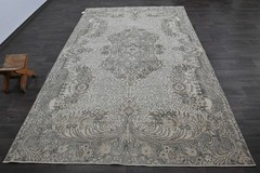 Oushak Turkish Vintage Rug 6×11 Kilim Rug Anatolian Handmade Boho Decor BEIGE