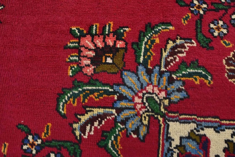 Vintage Traditional Oriental 10'2'' x 13'3'' Red Wool Hand-Knotted Area Rug gallery
