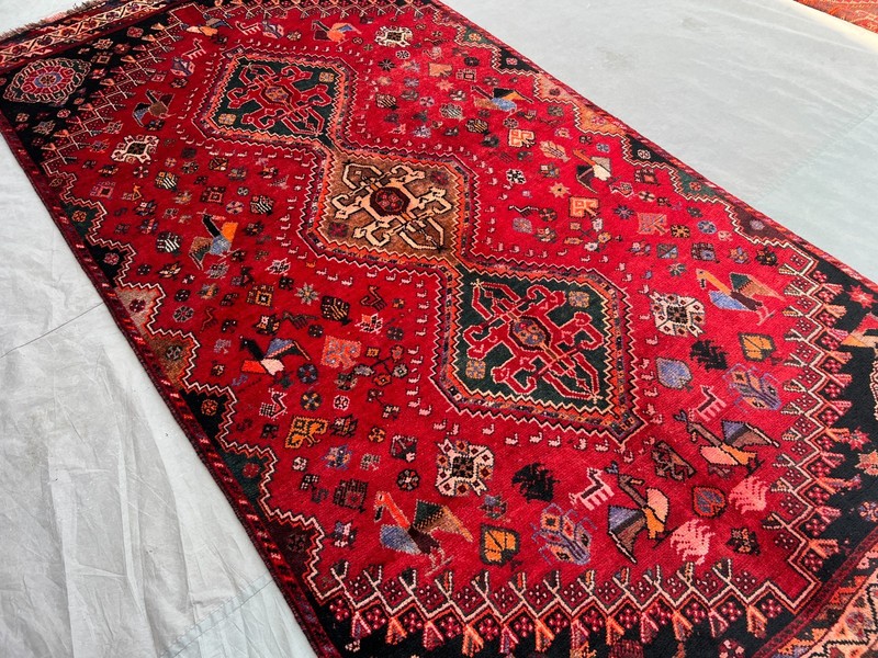 4'3 x 8'7 ft Vintage Afghan Tribal Pictorial Hand knotted Wool Traditional Rug gallery