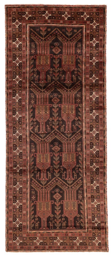 Vintage Hand-knotted Runner Rug 4'0" x 9'10" Traditional Oriental Wool Carpet