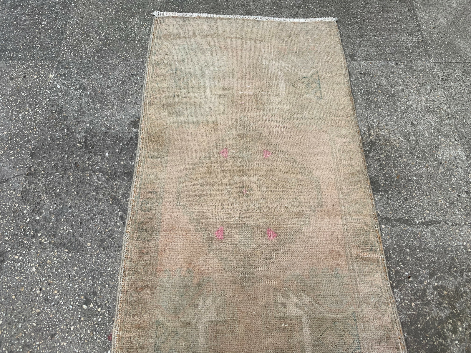 1'7'' x 3'2'' Vintage Natural Rug Village Rug Handmade Carpet.SKU:V24 gallery