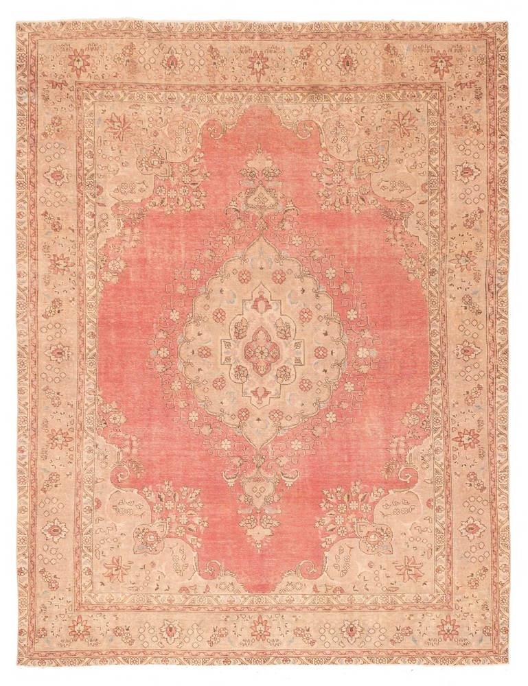 Vintage Hand-Knotted Area Rug 9'7" x 12'4" Traditional Oriental Wool Carpet