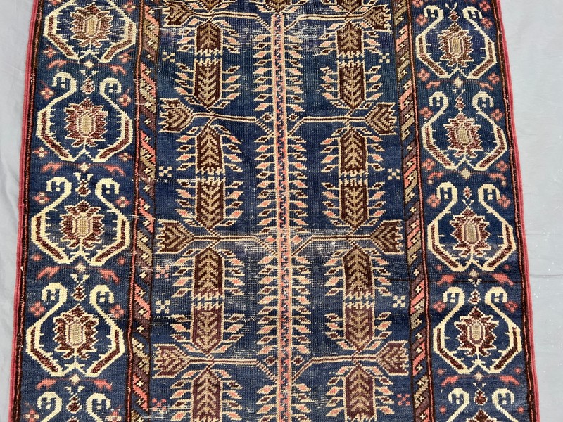 2'10x9'9 ft Antique Handmade Runner Rug Low Pile Tribal Distressed Runner Rug gallery