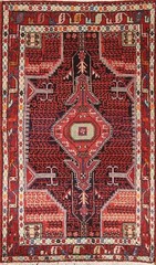 Vintage Geometric Traditional Rug Wool Hand-knotted 4×7