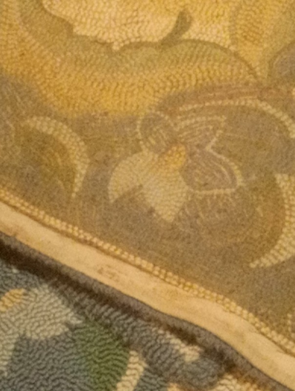 Primitive American Vintage hand-hooked woolen Floral Pattern '9x'6, '5x'3 accent gallery