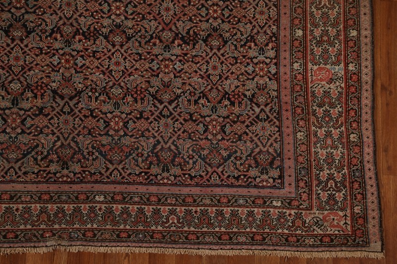 Pre-1900 Malayer Vegetable Dye Handmade Antique Rug 7x16 Traditional Wool Carpet gallery