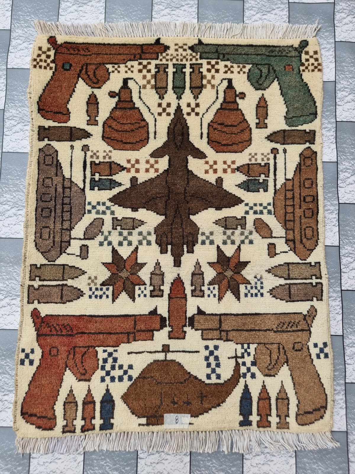 Afghan Handmade Afghan War Rug Tribal Wool With Knotted Beautiful Wall rug gallery