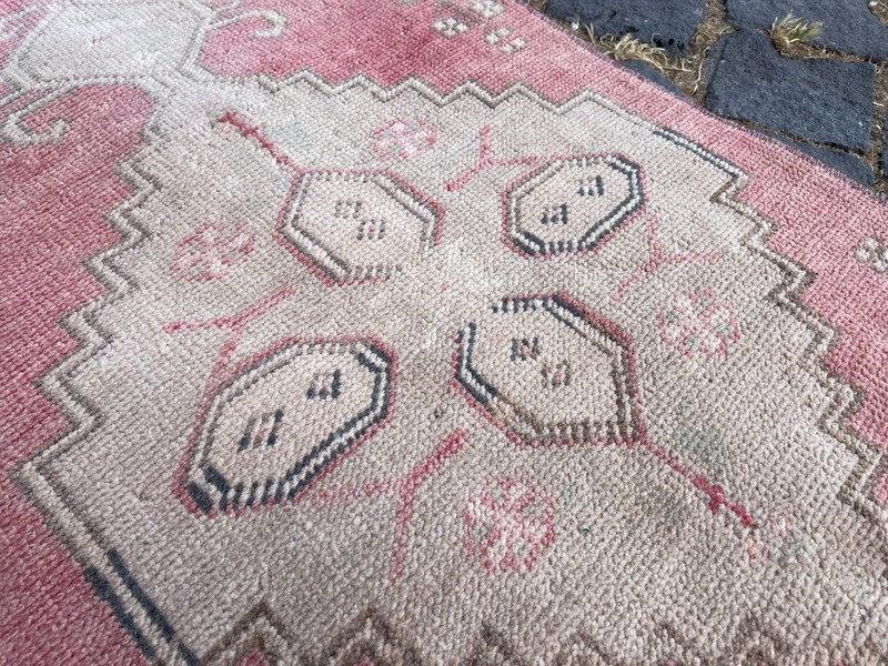 Bohemian Small Rug, Turkish Vintage Rug, Handmade Wool Rug, 1,4 x 2,7 ft gallery