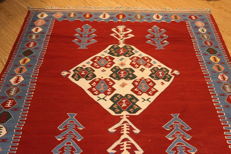 Southwestern Style RUG 5' x 7' 100% wool Navajo design handmade hand woven gallery