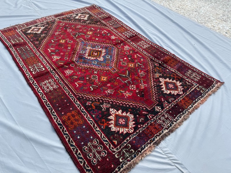 4x6 ft Hand Knotted Vintage Afghan Area Rug Oriental Medallion Geometric Carpet gallery