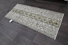 Oushak Turkish Doormat Rug 2×4 GRAY Vintage Anatolian Handmade Small Kilim Rug