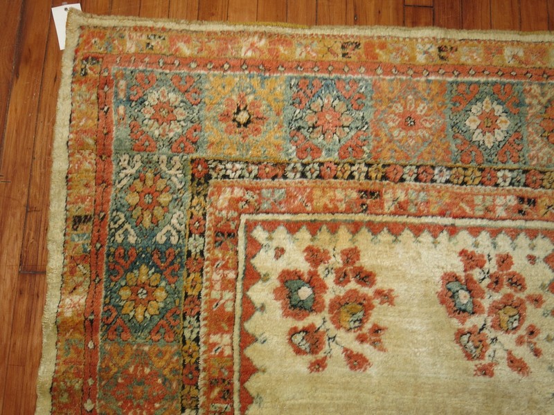 Antique Authentic Angora Turkish Oushak Ushak Rug Size 4'3''x7'2'' gallery
