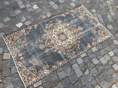 Boho Decor Rug, Home Decor Rug, Turkish Vintage Rug, Oushak Kilim Rug,3,0×5,6ft