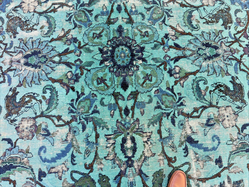 Auth: Antique Rug Mughal Animal Kingdom Beauty Well Aged Teal 10x17 gallery
