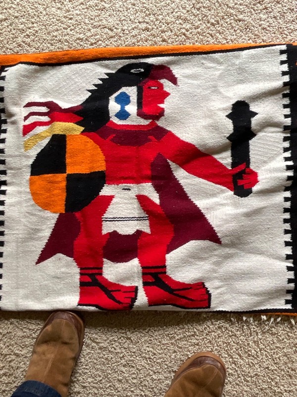 Vintage Handwoven Southwestern Yei Style Wool Rug – 7’ x 4’ gallery