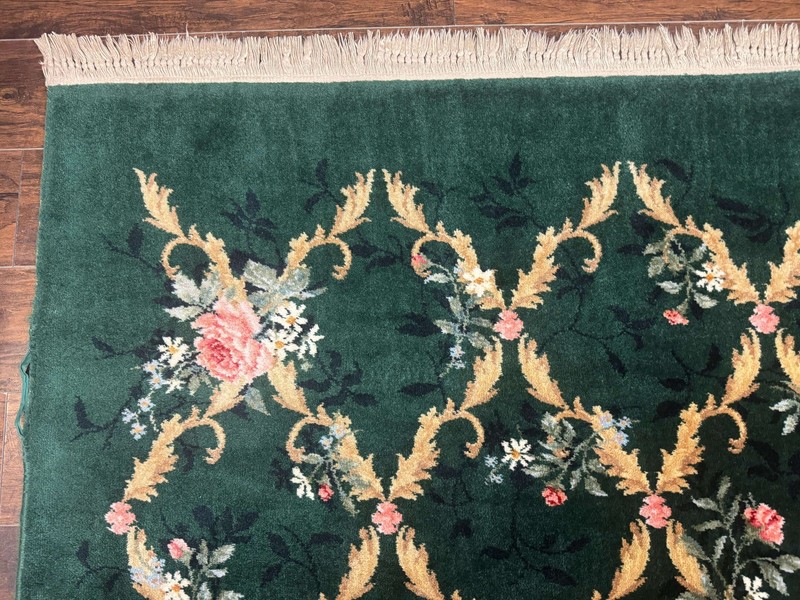 Karastan Garden of Eden Rug 8.8 x 11.8, Green Savonnerie 509/1733, Wool gallery