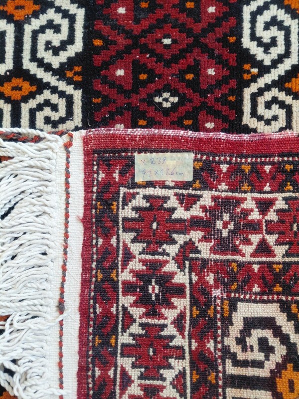 Antique Turkoman Rug, Geometric Kitchen Decor Rug, Handmade Wool Carpet Rug gallery
