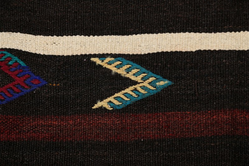 Vintage Stripe Reversible Kilim Turkish Oriental Area Rug Hand-Woven Carpet 7x10 gallery