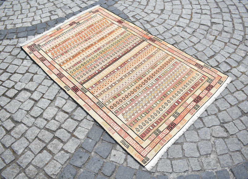 Rahrah Silk Kilim 4 x 6 ft Caucasian Silk Soumac Rug Fine Quality Area Silk Rug gallery