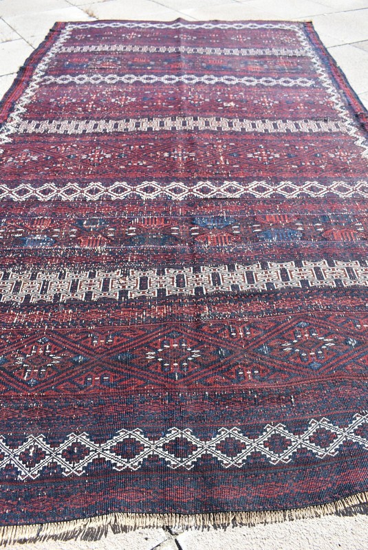 Fabulous Antique Rare Masterpiece Caucasian Collector's Piece Distressed Kilim gallery
