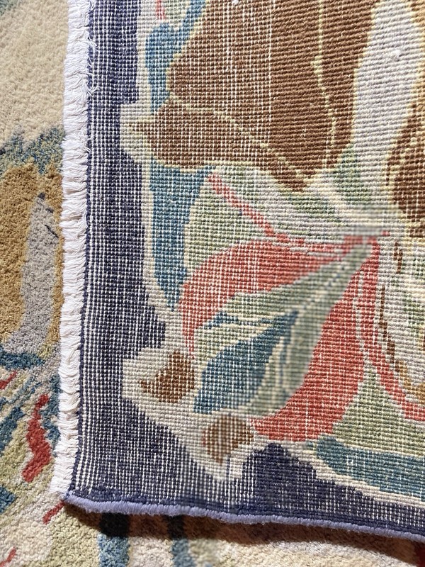 VINTAGE MODERN TIBETAN ORIENTAL RUG SIGNED ART NOUVEAU DESIGN HANDKNOTTED gallery