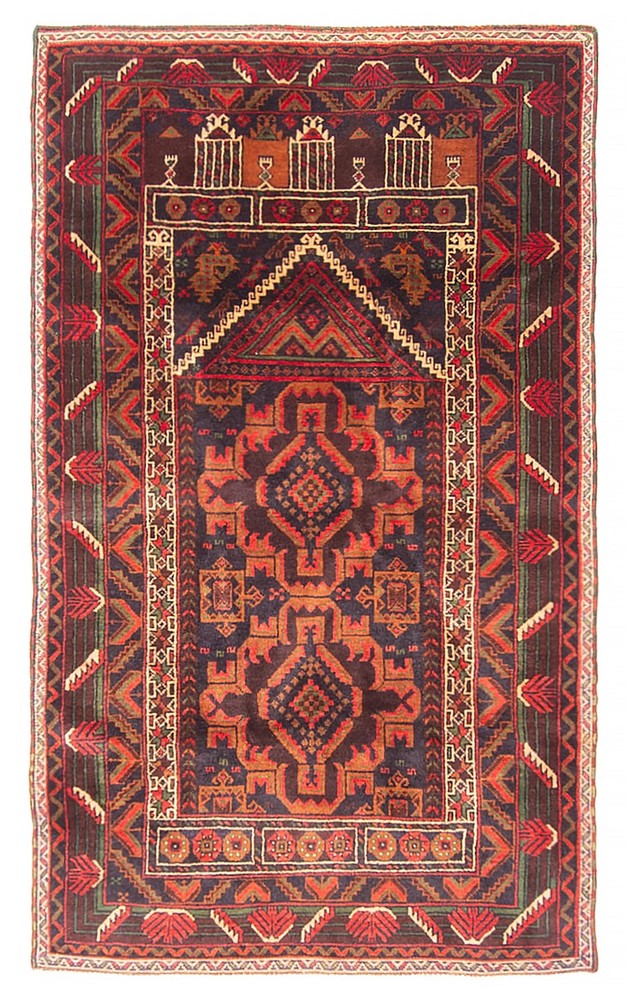 Vintage Traditional Hand-Knotted Area Rug 2'10" x 5'1" Oriental Wool Carpet