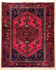 Vintage Zanjan Tribal Hand Knotted Wool Oriental Area Rug 5×7 Red Geometric Boho