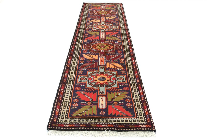 Vintage Tribal Purple Floral Runner Rug 2'6X9'7 ft Wool Oriental Hallway Carpet gallery