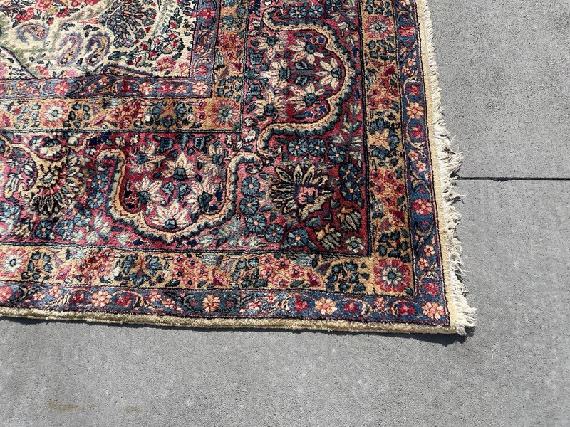 12x18 ANTIQUE LAVER KERMON HAND-KNOTTED CARPET, HISTORIC CARVED URNS, 2 SAMOVARS gallery