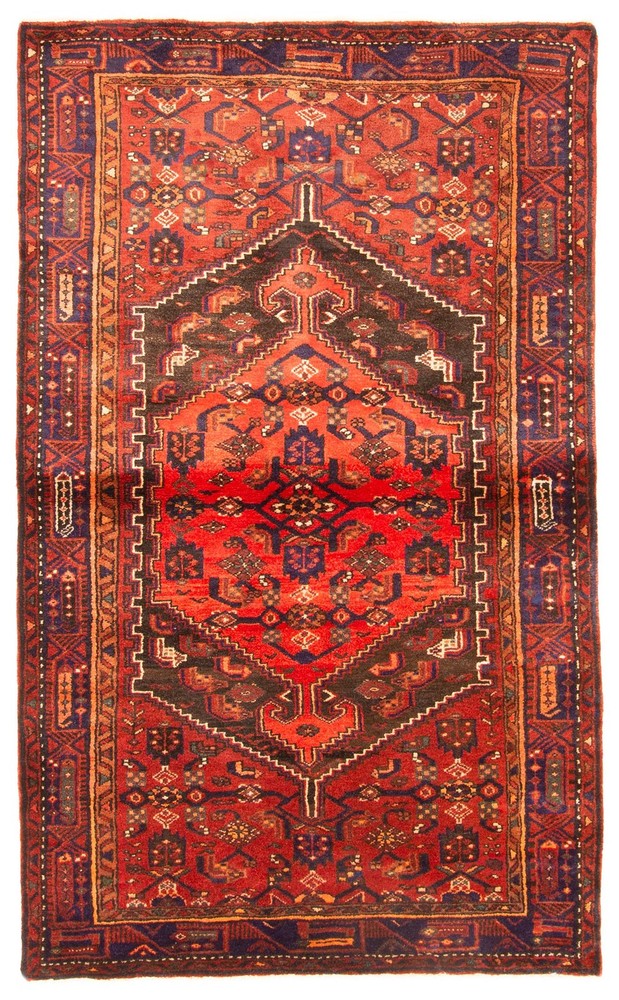 Vintage Hand-Knotted Area Rug 4'3" x 7'1" Traditional Wool Carpet