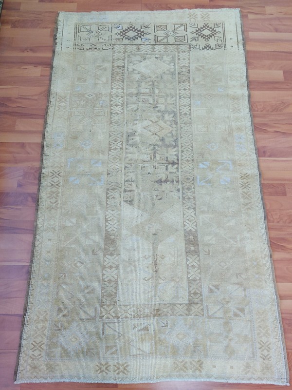 Antique 4x6 Antique Rug Oriental Beige Rug Turkish Pale Wool Rug Free Ship Rug gallery