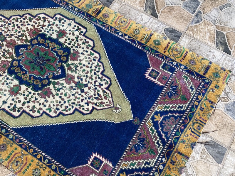 1980s Geometric Turkish Vintage Tribal Handmade Anatolian Area Rug 3′1.8″x5′8.1 gallery