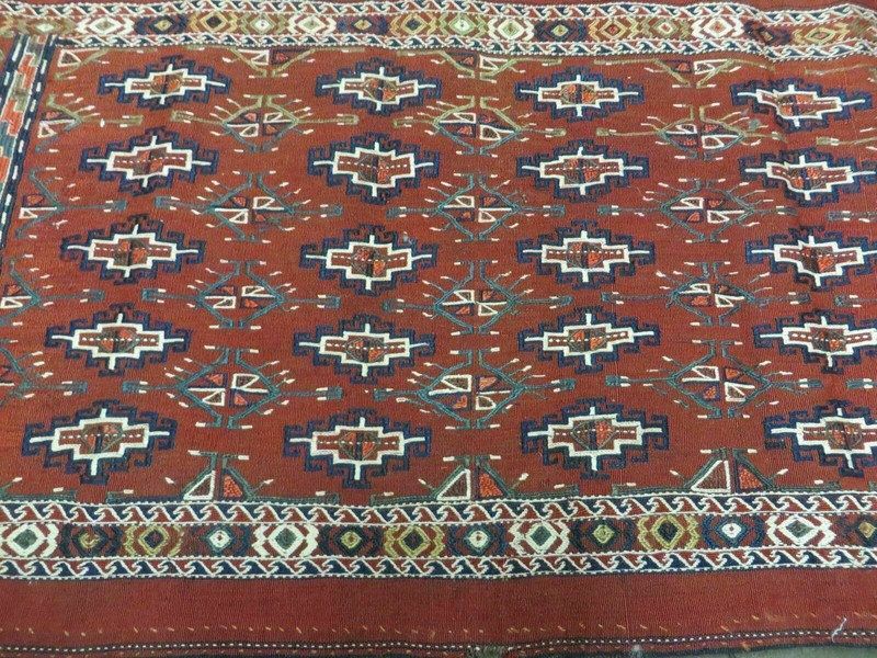 45" X 32" Antique Handmade Bokhara Turkoman Yomud Chuval Wool Rug Soumak NICE gallery