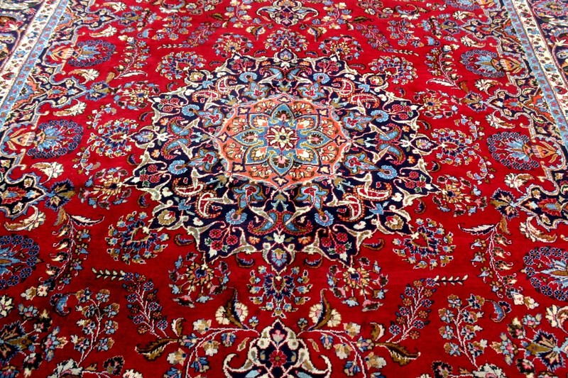 10X12 1960's GENUINE SIGNED 200+KPSI HAND KNOTTED VEGETABLE DYE WOOL MASHADD RUG gallery