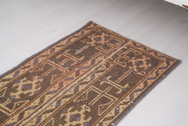 2x10 Rug, Knotted Turkish Wool Runner Rug, Neutral Vintage Oushak Rug Runner,886 gallery