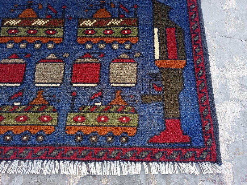 Ar Afghan Handmade War Rug Baluchi Wool Pictorial Rug 77x60 cm gallery