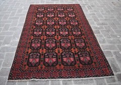 4’6″ x 7’7″ Vintage Hand Knotted Afghan Tribal Baluchi Turkish Wool Area Rug 5×7