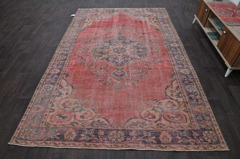 Oushak 6x9,Turkish Rug,vintage,anatolian,PINK,kilim,Bohemian,handmade,wool gallery