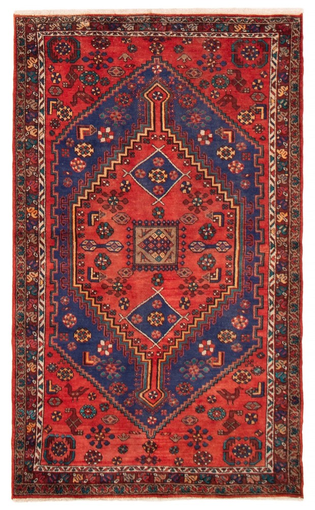 Vintage 4'3" x 7'0" Traditional Hand Knotted Vegetable Dye Wool Area Rug
